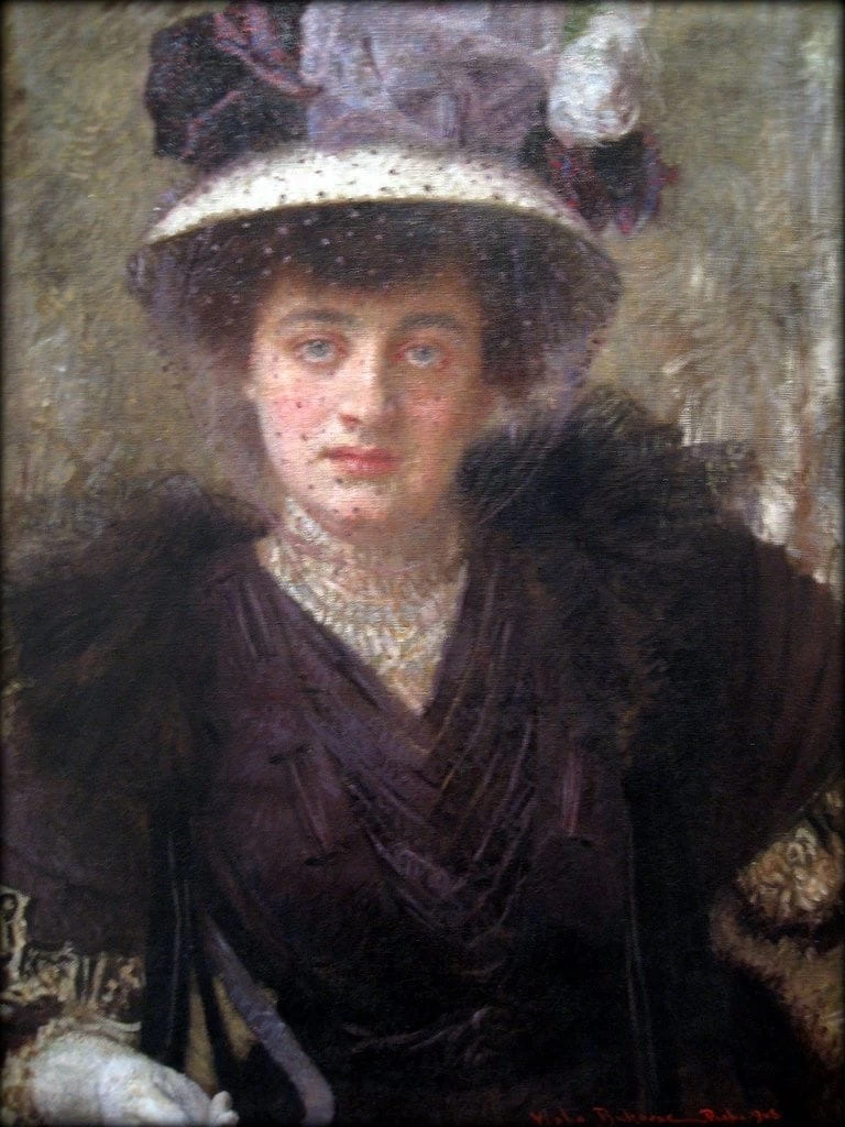 Vlaho Bukovac - 129, Ritratto di signora con cappello e velo